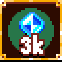 Find 3000 gems achievement icon for Death by Scrolling