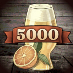 5000 witbier bottles achievement icon for Beer Manufacture Simulator