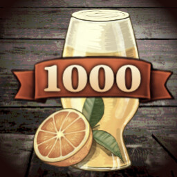 1000 witbier bottles achievement icon for Beer Manufacture Simulator