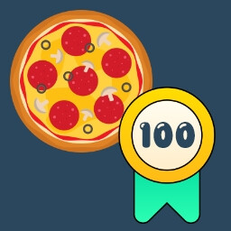 100 Pizza Orders Requested achievement icon for Pizza Restaurant Together