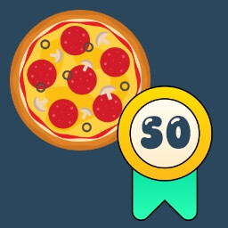 50 Pizza Orders Requested achievement icon for Pizza Restaurant Together