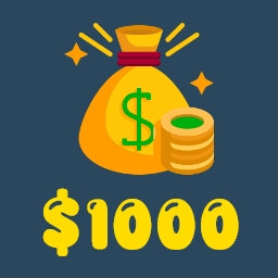 First $1000 Earned achievement icon for Pizza Restaurant Together
