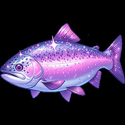 Amethyst salmon trophy achievement icon for Fishing Relax