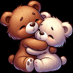 Couple teddy bears achievement icon for Fishing Relax