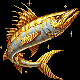 Golden barracuda trophy achievement icon for Fishing Relax