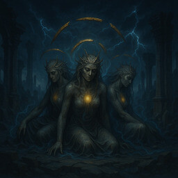 Icon for Mahasaraswati, Mahalakshmi and Mahakali