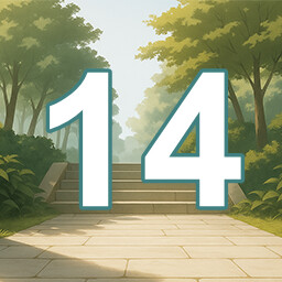 Icon for 14 level completed