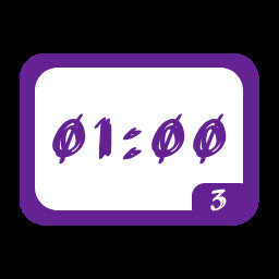 Purple Badge One Hour achievement icon for TickClock