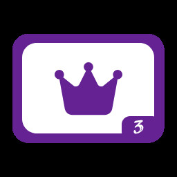 Purple Badge Crown achievement icon for TickClock