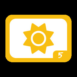 Orange Badge Sun achievement icon for TickClock