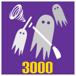 3000 Ghosts sucked (into a vacuum) achievement icon for A game about sucking (up ghosts with a Vacuum)
