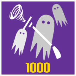 1000 Ghosts sucked (into a vacuum) achievement icon for A game about sucking (up ghosts with a Vacuum)