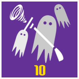 10 Ghosts sucked (into a vacuum) achievement icon for A game about sucking (up ghosts with a Vacuum)