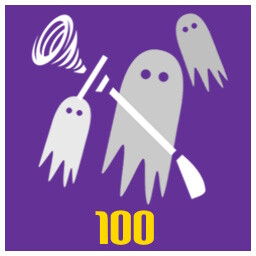 100 Ghosts sucked (into a vacuum) achievement icon for A game about sucking (up ghosts with a Vacuum)