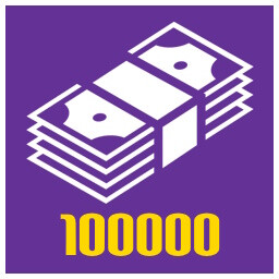 100000 Boobucks achievement icon for A game about sucking (up ghosts with a Vacuum)