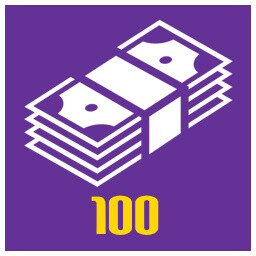 100 Boobucks achievement icon for A game about sucking (up ghosts with a Vacuum)