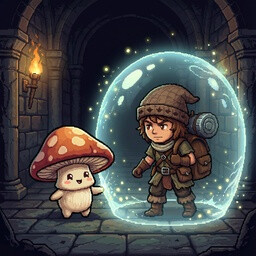 Spore's Guardian achievement icon for Backpack Dungeon