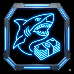 鲨鱼级玩家 / High Roller Shark achievement icon for PROMulti-TableTournament