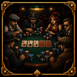 Crowded Table achievement icon for Tilting - A Noir Poker Career