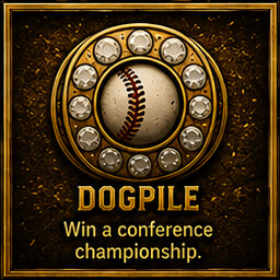 Dogpile achievement icon for Road to Omaha: College Baseball Dynasty