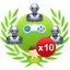 Win 10 solo games vs hard robot(s)