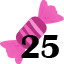 25 sweets collected.