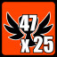 Get 1 off the MAX - 47 points (without Bonus) in a single move, 25 times!