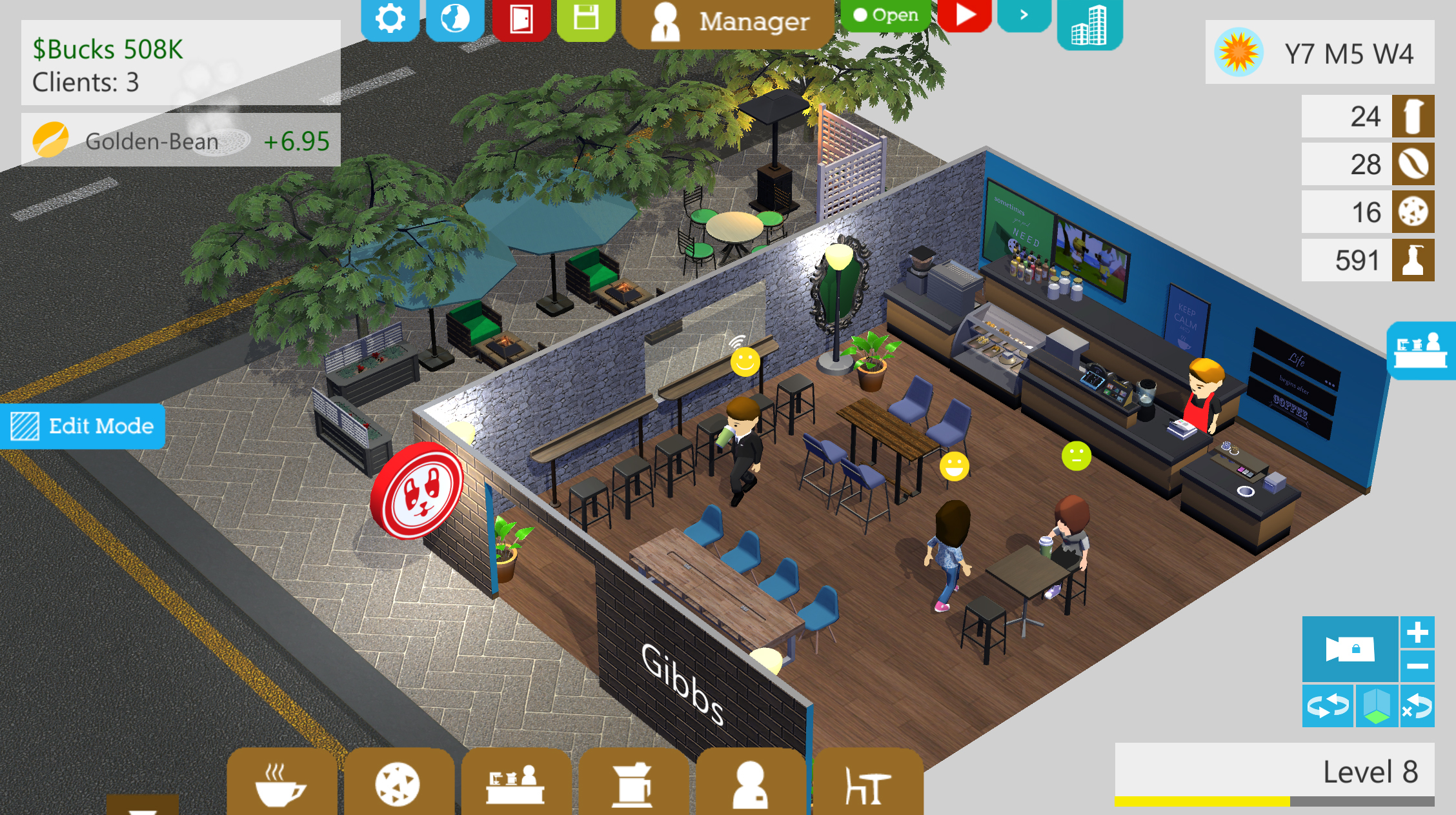move into bigger place coffee shop tycoon