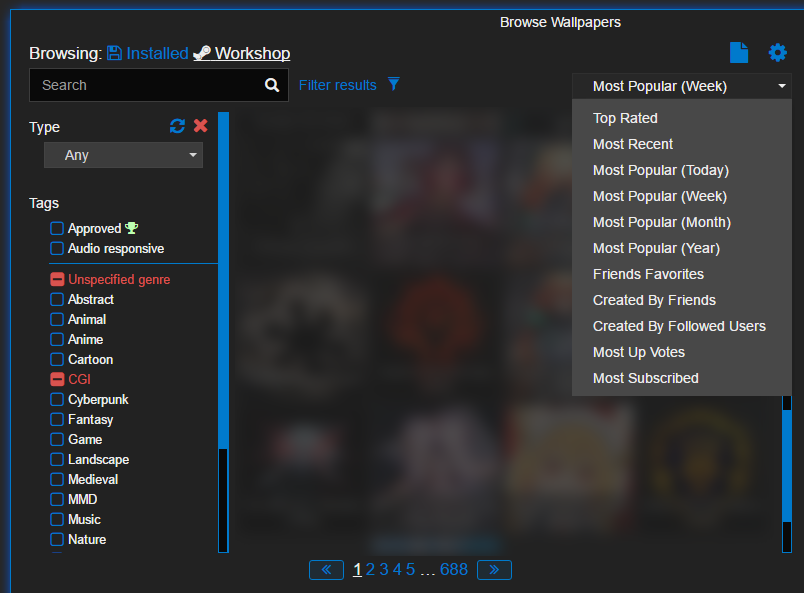 Wallpaper Engine Patch Released In App Workshop Browser With Filtering Easier Steam Updates Video Alignment Build 1 0 562 Steam News