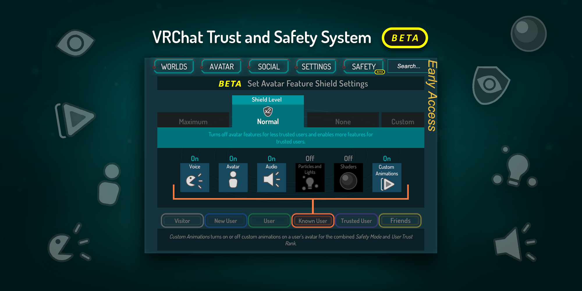 New user system. VR чат. VRCHAT'А. Trusted VRCHAT. Настройки VRCHAT.