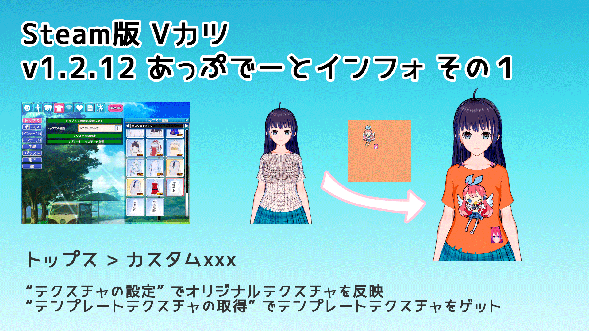 Vカツ V Katsu V1 2 12 テクスチャカスタム衣装を追加しました Steamニュース