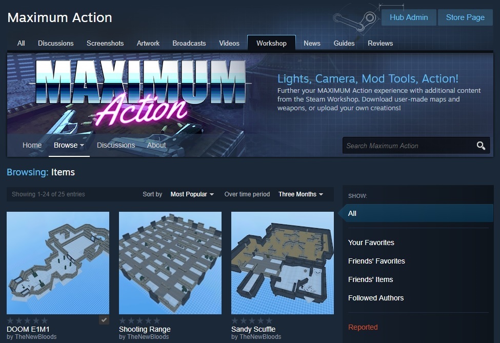 Maximum Action on Steam