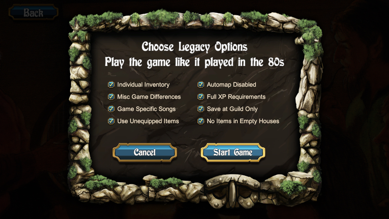 legacy mode options