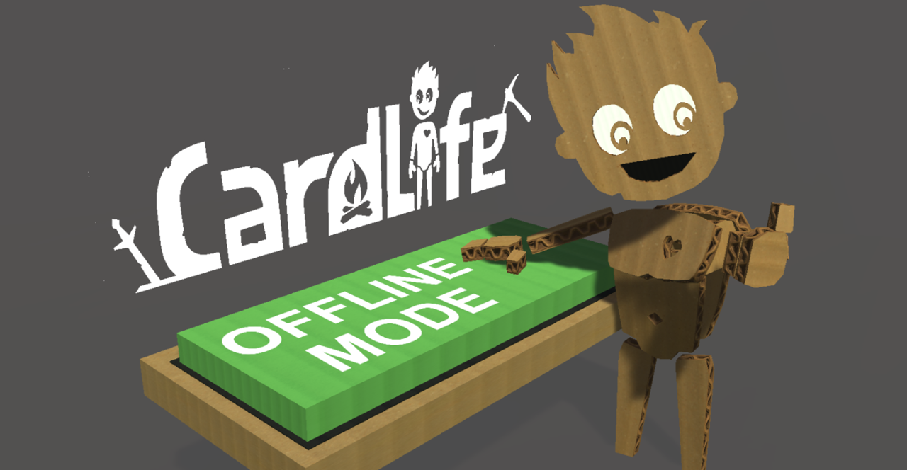 Play offline. Картинка CARDLIFE. CARDLIFE: Creative Survival. CARDLIFE: Cardboard Survival. Follow @Dev_late.