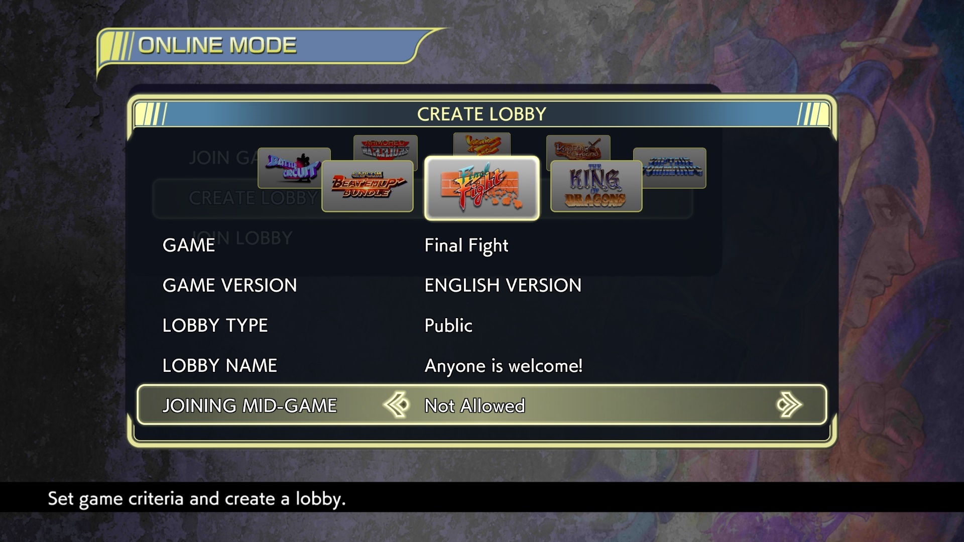 Content warning увеличение лобби. Capcom Beat 'em up Bundle. Lobby в игре.