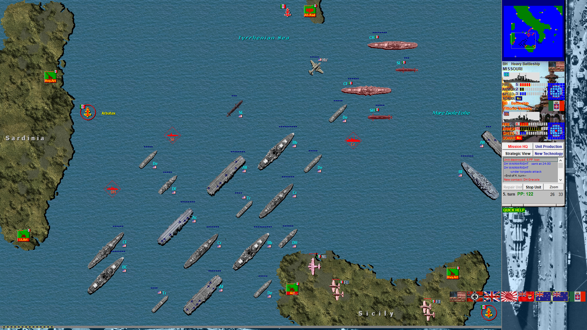 anti air force battle of warships