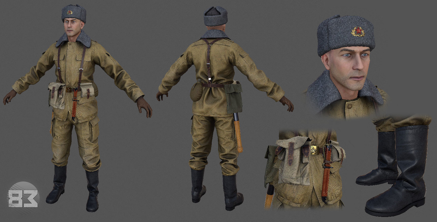 Униформа советских солдат 3d