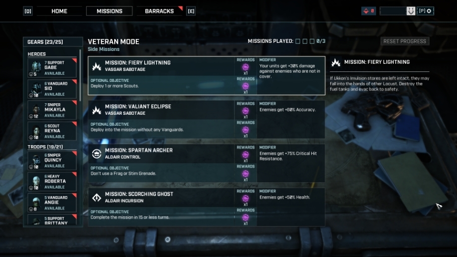 gears tactics side missions