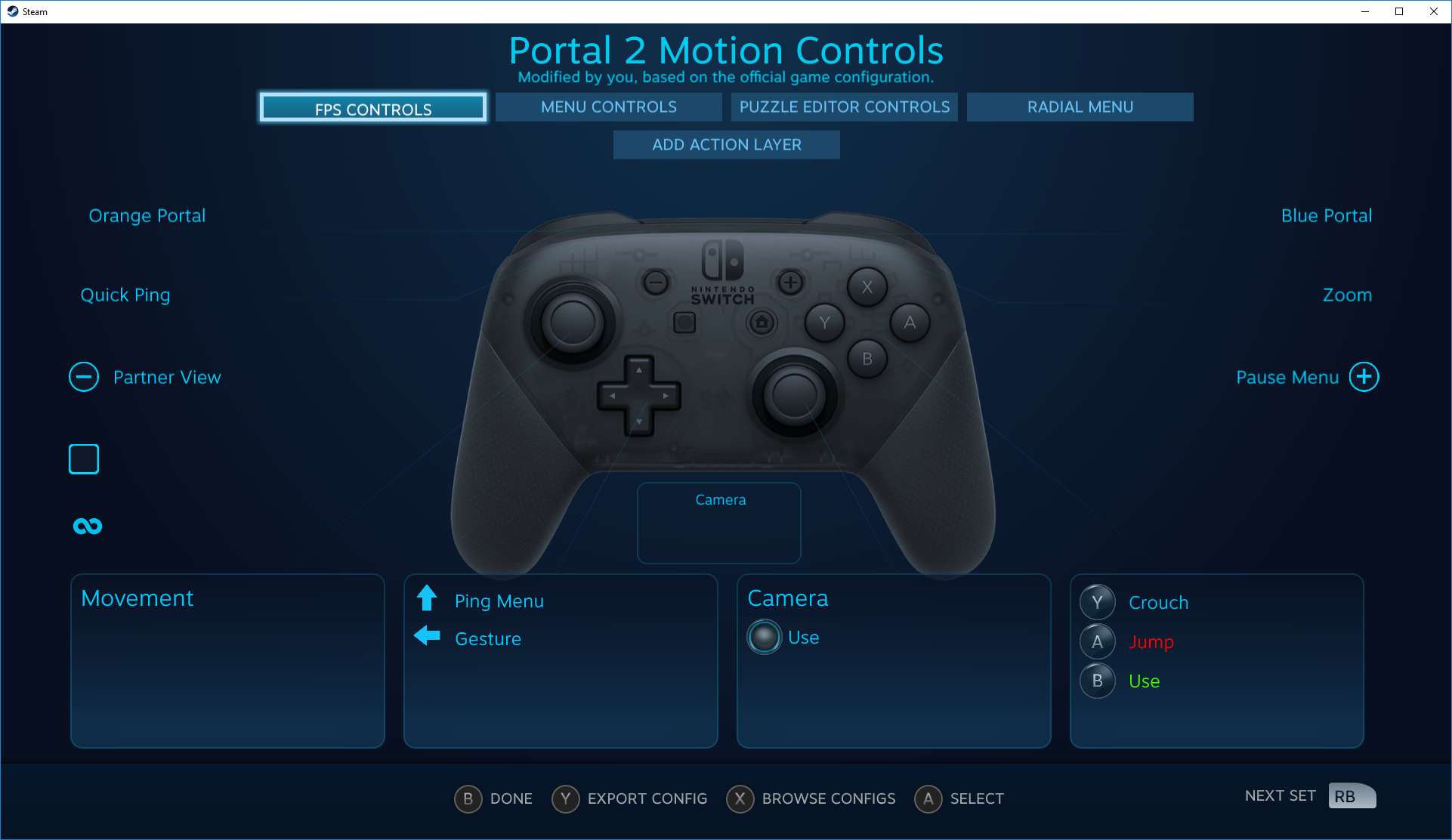 steam controller config middle icon