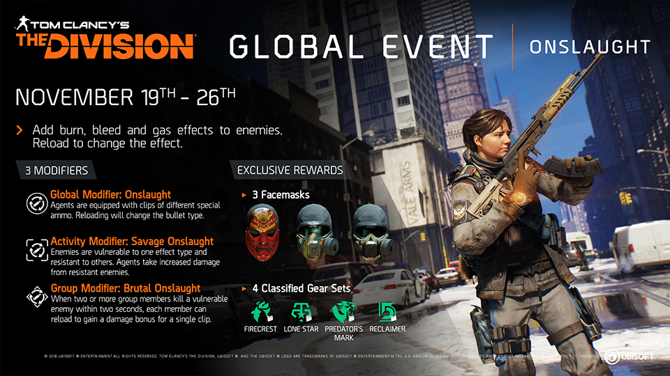 Tom Clancy’s The Division™ GLOBAL EVENT 6 ONSLAUGHT RETURNS