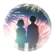 Flowers Blooming at the End of Summer badge Foil: Things of Beauty