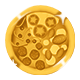 Pizza Possum badge Foil: A shiny pizza!