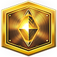 DRAGON QUEST MONSTERS: The Dark Prince badge Level 4: gold travelite
