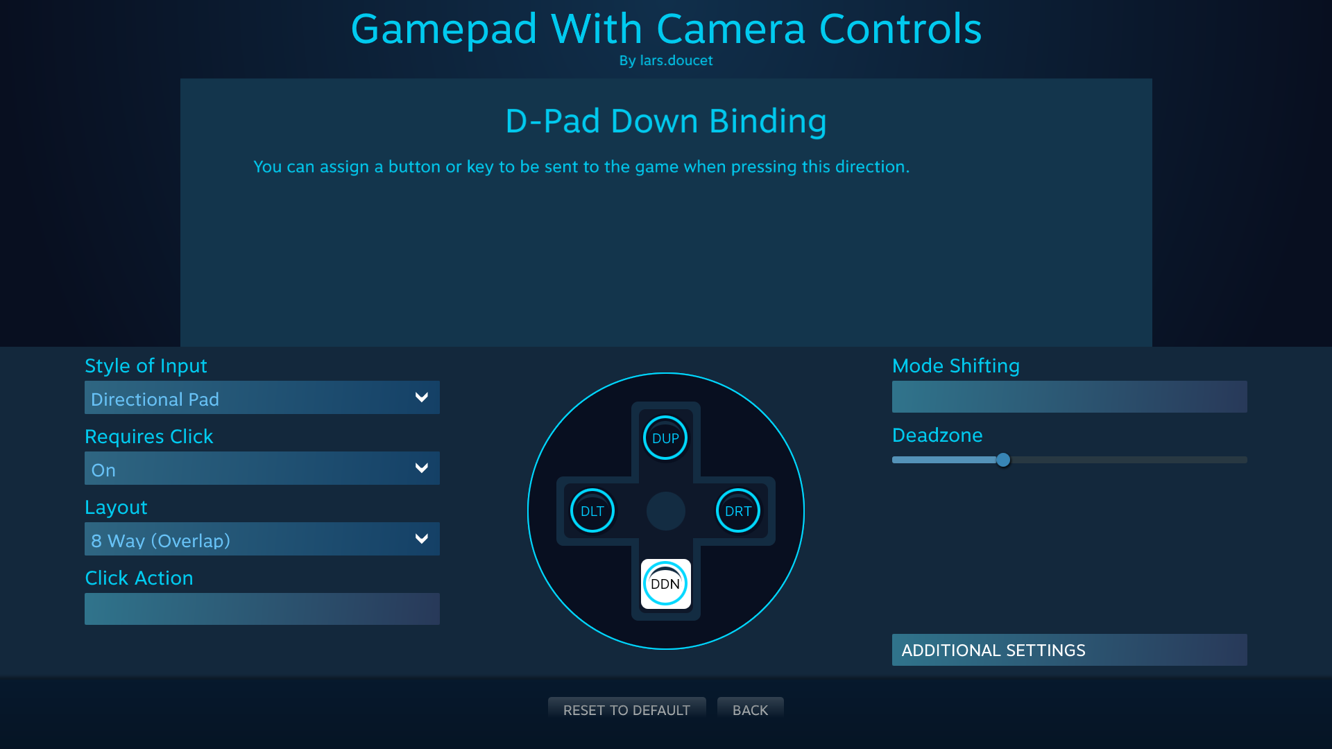 steam controller software action layers keyboard hotkey