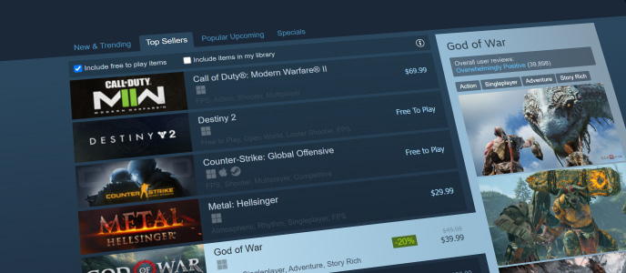 Steam Current Global Top Sellers · SteamDB