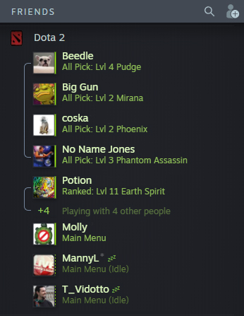 Steam status on Friends list says away after a while even while