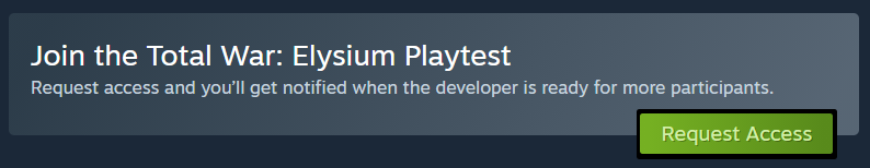 Botão de inscrição num Steam Playtest