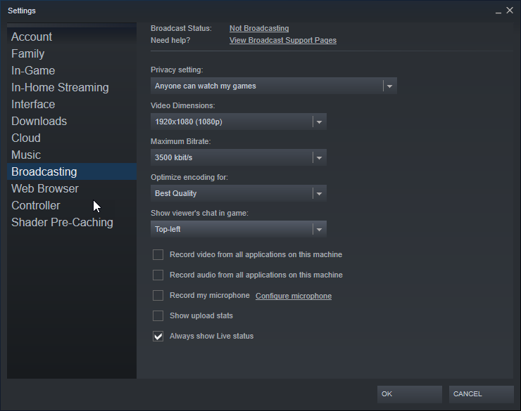 SteamClientBroadcastSettings.png SteamClientBroadcastSettings.png